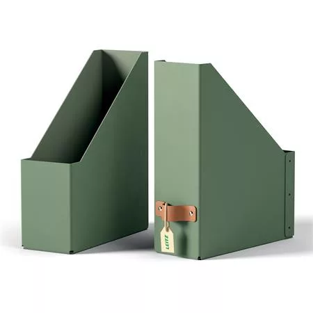 Iratpapucs, karton, 100 mm, LEITZ "Puro", zsályazöld