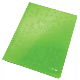   Gyorsfűző, laminált karton, A4, LEITZ "Wow", zöld