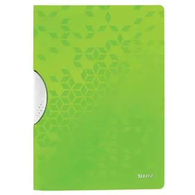   Gyorsfűző, klipes, PP, A4, LEITZ "Wow ColorClip", zöld