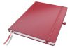 Jegyzetfüzet, exkluzív, A4, vonalas, 80 lap, keményfedeles, LEITZ "Complete", piros