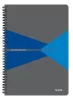 Spirálfüzet, A4, kockás, 90 lap, PP borító, LEITZ "Office", szürke-kék