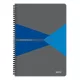 Spirálfüzet, A4, kockás, 90 lap, PP borító, LEITZ "Office", szürke-kék