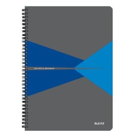   Spirálfüzet, A4, vonalas, 90 lap, PP borító, LEITZ "Office", szürke-kék