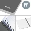 Spirálfüzet, A5, vonalas, 90 lap, PP borító, LEITZ "Office", szürke-piros