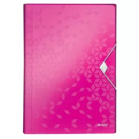   Harmonikamappa, A4, PP, 6 rekeszes, LEITZ "Wow", rózsaszín