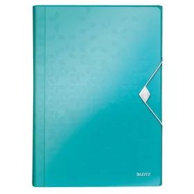   Harmonikamappa, A4, PP, 6 rekeszes, LEITZ "Wow", jégkék