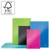 Beíró, A5, kockás, 80 lap, keményfedeles, LEITZ "Wow", jégkék