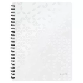   Spirálfüzet, A4, kockás, 80 lap, LEITZ "Wow", fehér