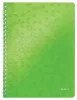 Spirálfüzet, A4, kockás, 80 lap, LEITZ "Wow", zöld