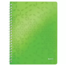   Spirálfüzet, A4, kockás, 80 lap, LEITZ "Wow", zöld