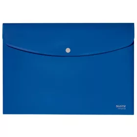   Irattartó tasak, A4, PP, patentos, LEITZ "Recycle", kék