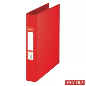   Gyűrűs könyv, 2 gyűrű, 42 mm, A5, PP, ESSELTE "Standard", Vivida piros