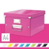 Doboz, A4 méret, LEITZ "Click&Store", rózsaszín