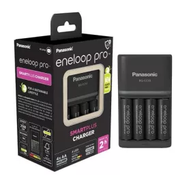   Elemtöltő, AA/AAA, 4x2500 mAh AA, gyorstöltő, PANASONIC "Eneloop Pro"