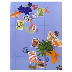   Album, bélyeggyűjtő, 17x22,5 cm, 8 lap, EXACOMPTA "Globe Trotter", vegyes színek