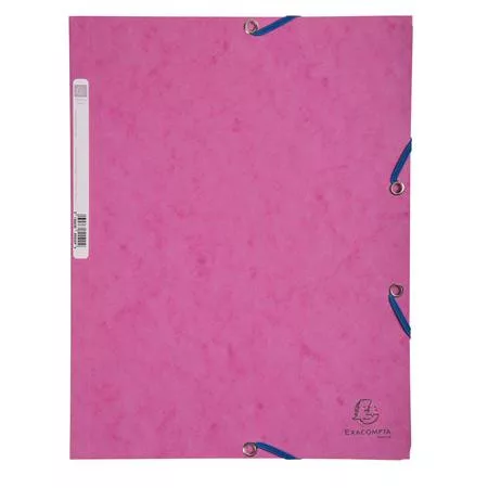 Gumis mappa, prespán, A4, EXACOMPTA, rózsaszín