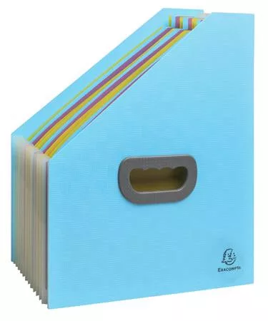 Harmonika iratpapucs, 265x325 mm, PP, 12 rekeszes, EXACOMPTA "Pop'NCo", ciánkék