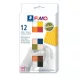 Gyurma, készlet, 12x25 g, égethető, FIMO "Soft Natural", 12 különböző szín
