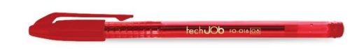 Golyóstoll, 0,4 mm, kupakos, FLEXOFFICE "TechJob", piros