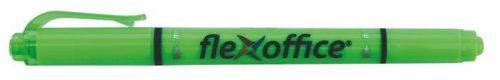 Szövegkiemelő, 1,0/4,0 mm, kétvégű, FLEXOFFICE "HL01", zöld