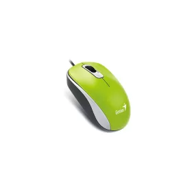 Egér, vezetékes, optikai, normál méret, USB, GENIUS "DX-120", zöld