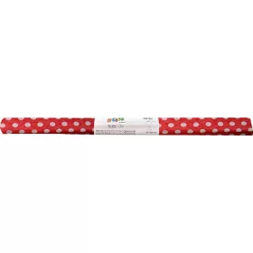   Krepp-papír, 50x200 cm, COOL BY VICTORIA, piros alapon fehér pöttyös