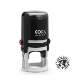   Bélyegző, kör, COLOP " Printer R 30", fekete cserepárnával