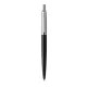 Golyóstoll, 0,7 mm, ezüst színű klip, bond street fekete tolltest, PARKER, "Royal Jotter", kék