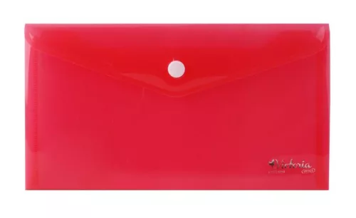 Irattartó tasak, DL, PP, patentos, VICTORIA OFFICE, piros