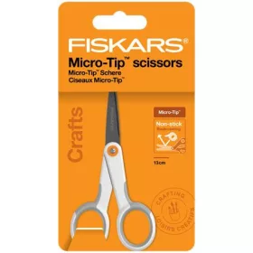   Olló, általános, tapadásmentes, 13 cm, FISKARS "MicroTip Titanium", fehér