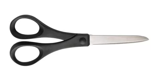Olló, papírvágó, 18 cm, FISKARS "Essential", fekete