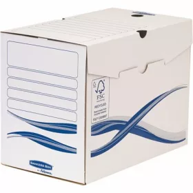   Archiválódoboz, A4, 200 mm, FELLOWES "Bankers Box Basic", kék-fehér