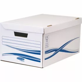   Csapófedeles archiválókonténer, karton, nagy, FELLOWES "Bankers Box Basic", kék-fehér