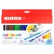 Filctoll készlet, kimosható, KORES "Korellos", 24 különböző szín