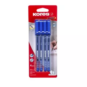   Golyóstoll, 1,0 mm, kupakos, háromszögletű, KORES "K1-M", kék