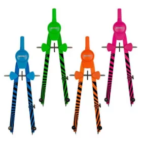   Körző készlet, precíziós, 3 darabos, KORES "Grafiko Neon", vegyes színek