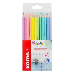   Színes ceruza készlet, háromszögletű, KORES "Kolores Pastel", 12 pasztell szín