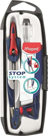 Körző készlet, rögzíthető lábakkal, 3 darabos, MAPED "Stop System"
