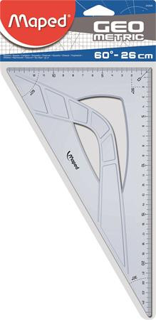 Háromszög vonalzó, műanyag, 60°, 26 cm, MAPED "Geometric"