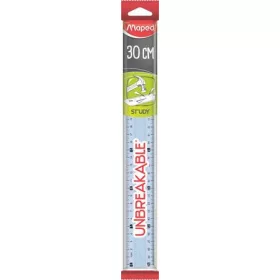   Vonalzó, műanyag, törhetetlen, 30 cm, MAPED "Study Unbreakable", vegyes színek