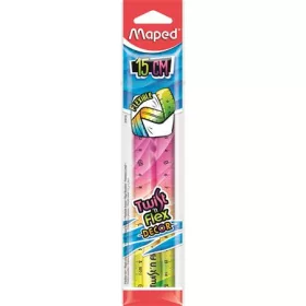  Vonalzó, műanyag, 15 cm, MAPED "Twist'n Flex Decor"