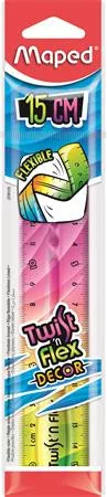 Vonalzó, műanyag, 15 cm, MAPED "Twist'n Flex Decor"