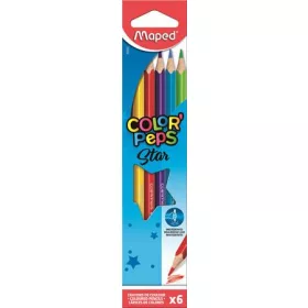 Színes ceruza készlet, háromszögletű, MAPED "Color'Peps Star", 6 különböző szín