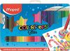Színes ceruza készlet, háromszögletű, fém doboz, MAPED "Color'Peps Star", 48 különböző szín