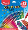 Színes ceruza készlet, háromszögletű, MAPED "Color'Peps Star", 72 különböző szín