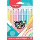 Filctoll készlet, 2,8 mm, kimosható, MAPED "Color'Peps Pastel", 10 különböző pasztell szín