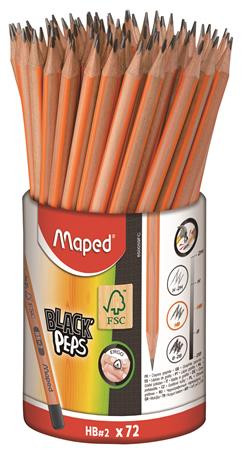 Grafitceruza, ceruzatartó, HB, háromszögletű, MAPED "Black'Peps"