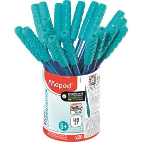   Írástanuló grafitceruza, ceruzatartó, HB, háromszögletű, szilikon vég, MAPED "Kidy Learn Concentration"