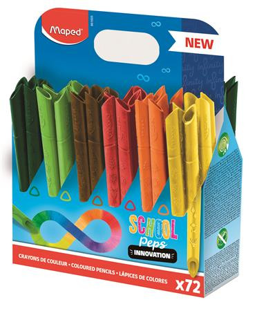 Színes ceruza készlet, ceruzatartó, háromszögletű, MAPED "Color'Peps INFINITY", 72 darabos készlet