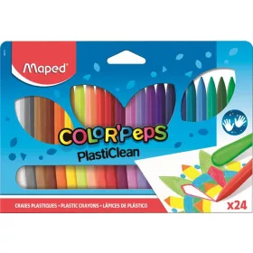   Zsírkréta, MAPED "Color'Peps" PlastiClean, 24 különböző szín